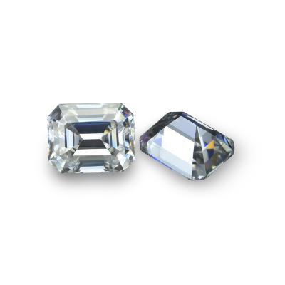 China Color Game or Fire Blues RTS Wholesale GRA Certified D Color Shape Emerald Cut Moissanite Stones For Earring Jewelry for sale