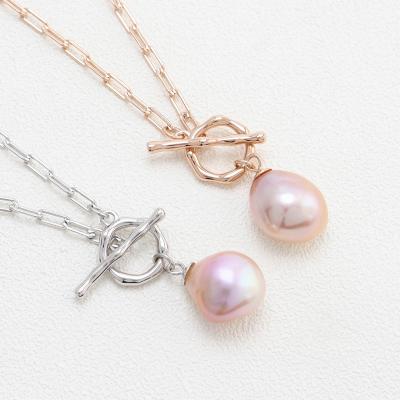 China Hiphop Blues RTS Wholesale 925 Sterling Silver Mounting Pearl Ot Chain Necklace For DIY Custom Jewelry for sale