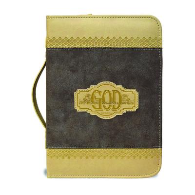 China Bible Cover Factory OEM/ODM PU Leather Logo Embossed Sublimation Bible Covers Handle Bible Case Bag for sale