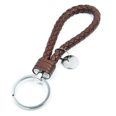 China Fashion factory direct sale cheap braided leather key chain for sale