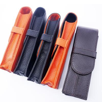 China Schools & Offices Shenzhen Manufacturers PU Leather Colors More Custom Pencil Case Double Pen Pouch With Flap for sale