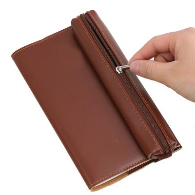 China Factory Handmade Faux Printed Leather Planner Notebook Pen Case Set With Pen Holder for sale