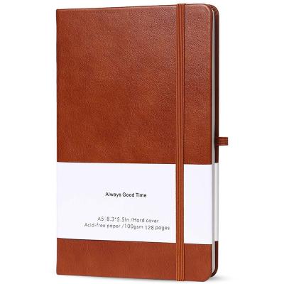 China Shenzhen Manufacturers A5 Printed Leather Lined Diary Notebook With Elastic Band for sale