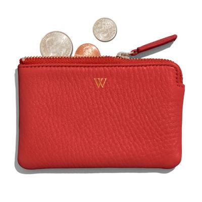 China 2019 fashion design mini small girl real leather color zipper coin purse wallet with logo for sale