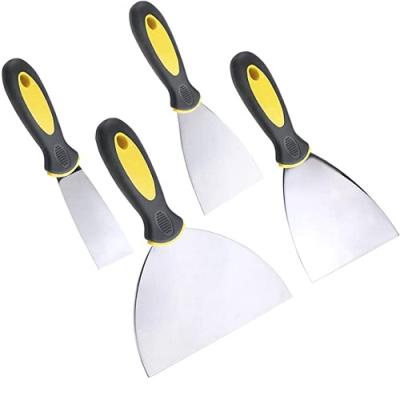 China High Quality Durable Hot Selling Paint Plastic Putty Knife With Handle Carbon Steel Rubber Scraper for sale