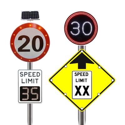 China Highway Urben Road LED Speed ​​Signs Solar Power Speed ​​Limit Rural Digital Solar Flashing Signs for sale