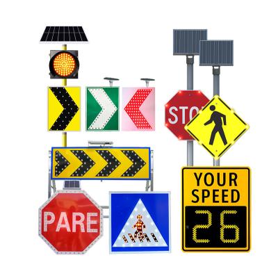 China Custom Waterproof Road Construction Site Sign 12-24V Solar Led Panel Led Road Construction Safety Warning Signs Portable Flashing Foldable Led Sign for sale