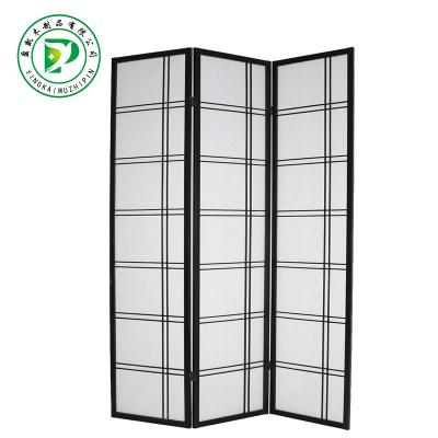 China New Classical/Postmodern Japanese Wood Folding Room Divider Black And White Screen for sale