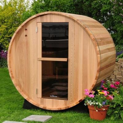 China 2021 Canada Sale Canada Pine Hemlock Red Cedar 2-3 Person Hot Barrel Sauna Traditional Outdoor Solid Wood 1800*2400 Mm for sale