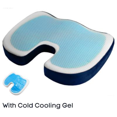 China 2022 Low OEM Anti-Static Own LOGO Amazon Cooling Gel Seat Cushion U Shape Memory Foam Lumbar Support Gel-Enhanced Pillow for sale