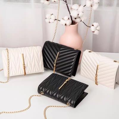 China 2022 New Gold Small Square Designer Purse Ladies Good Quality Waterproof Leather Bags Tassel Chain Cross - Luxury Body Sling Shoulder PU for sale