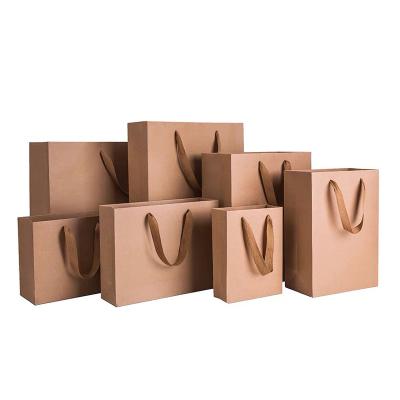 China Eco-Friendly Custom Recyclable High Quality Stylish Matte Logo Recycle Good Quality Black Kraft Paper Packaging Bags With Handles for sale