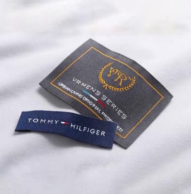 China Private Logo Woven Organic Fabric Tag Clothing Care Label Customized Wash Cotton Washable For Clothing for sale