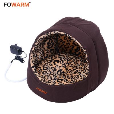 China Sustainable Dog Bed With Heating Pad Coffee Color for sale