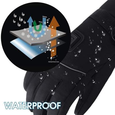 China 3.8V 7.4V Waterproof Windproof Li-ion Rechargeable Battery Heated Waterproof Gloves Snow Gloveser Outdoor Skiing for sale