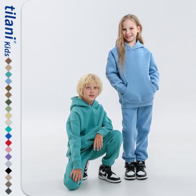 China Sports wear Children's clothing European and American fashion brand 350G fieece lined children's hoodie autumn and winter children's set for sale