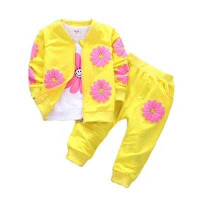 China Zipper coat Spring and autumn three-piece set for children and girls leisure children's set spring and autumn for sale