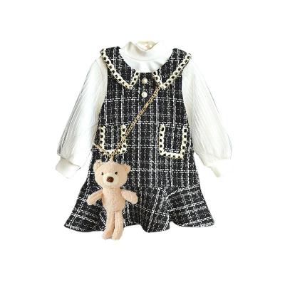 China Cotton blend New autumn girls set Korean version dress baby vest skirt foreign style small fragrant wind long sleeve two-piece setNew autumn for sale