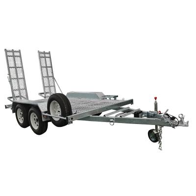 China car trailer 2 ton digger trailer with electric brakes mini excavator transporter trailer for sale