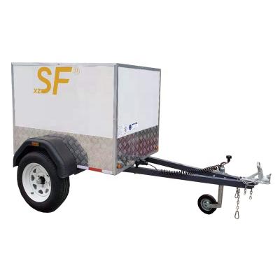 China Car Trailer Car Carry Luggage Box Trailer With Single Axle Container Trailers for sale