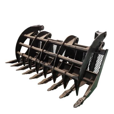 China High Efficiency 84 Inch Hd Root Grapple Rake Attachment Fits Skid Steer Loaders for sale