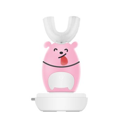 China Sonic Cute U-shaped Waterproof Automatic Buckle Oral Cool Electric Toothbrush Battery Operated Children's Electric Toothbrush for sale