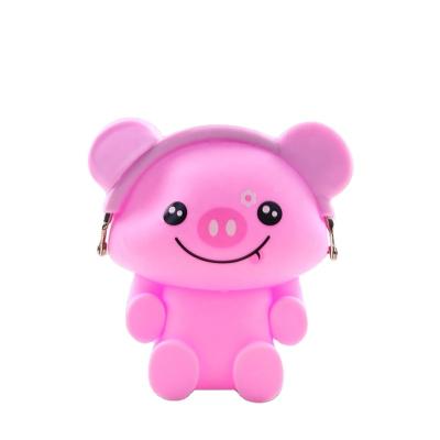 China Fashion Customize New Cartoon Bear Silicone Mini Tote Zipper Storage Bag Coin Purse for sale