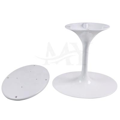 China Modern Tulip Side Table Base Aluminum Metal Leg Brushed Round Furniture Coffee Table Legs MDF Top Iron Base for sale