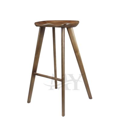 China High Bar Stools Nature Wood Solid Wood Nordic Upholstered Color Bar Chair Dining Modern Counter Kitchen Bar Stools For Restaurant High Solid Wood Bar Stools for sale