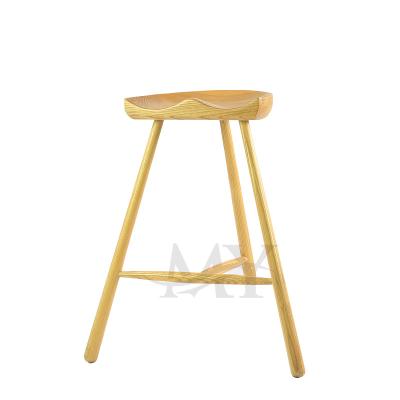 China Solid Wood Casual Solid Wood Bar Stools Modern Solid Oak Wood Coffee Bar Stools White Oak High Bar Stools High Bar Chair for sale