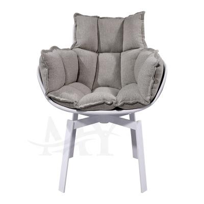 China Modern Solid Wood Steel Leg Steel Leg Leisure Chair Swivel Living Room Furniture Pod Sofa Armchair Convertible For Fiberglass for sale