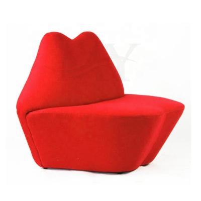 China Adjustable Modern Simple Style Kiss Fabric Sofa Chair Sex Red Lips Sofa (Height) for sale