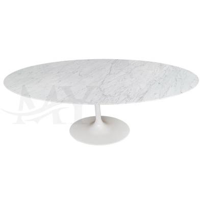 China Adjustable (Other) hotel furniture round coffee table real marble top white aluminum laminate base table for sale