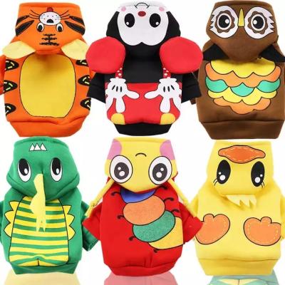 China Various Cartoon Pattern Fashion Pet Hoodie Costume Hot Cute Stocked Dog Clothes For Puppy for sale