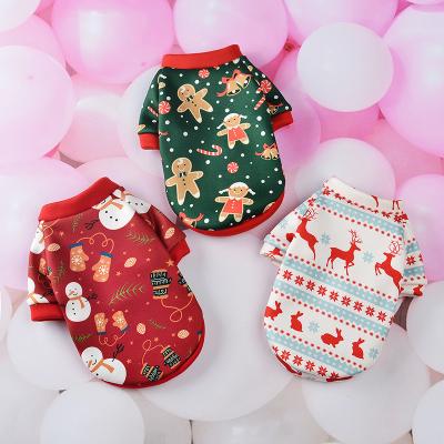 China Cute Stocked Pet Clothes Cartoon Pet Apparel Winter And Fall Casual Vests Cat Christmas Puppy Dogs Clothes For Small Pets for sale