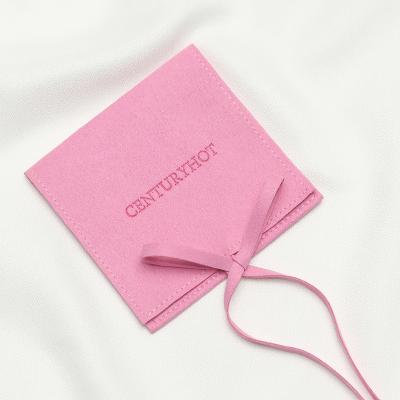 China 50 Luxury Elegant Custom Made Rose Pink Microfiber Jewelry Bags, Luxury Jewelry Gift Packaging Pouches, Jewelry Bag With You Logo for sale