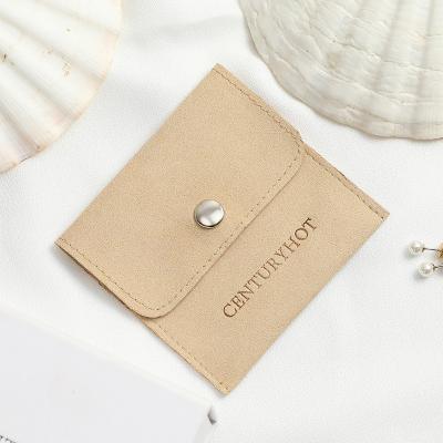 China Custom Printed Morden Logo Microfiber Jewelry Bags, Small Packaging Bags with Snap Button, Personalized Jewelry Pouch Bag for sale