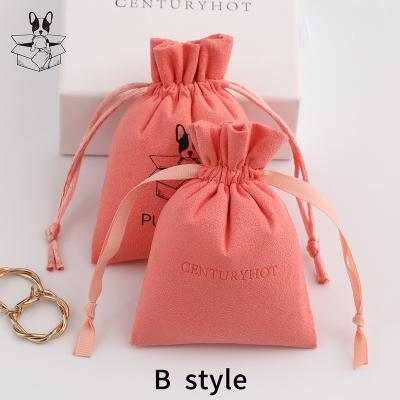 China 50 Modern Luxury Custom Logo Microfiber Jewelry Pouches, Personalized Jewelry Drawstring Packaging Bags With You Logo for sale