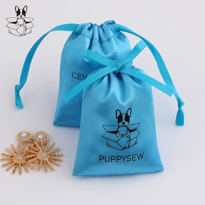 China 50 Custom Modern Luxury High Quality Blue Jewelry Pouch, Personalized Gift Packaging Bags For Cloth Shoes Hair Dust With You Logo for sale