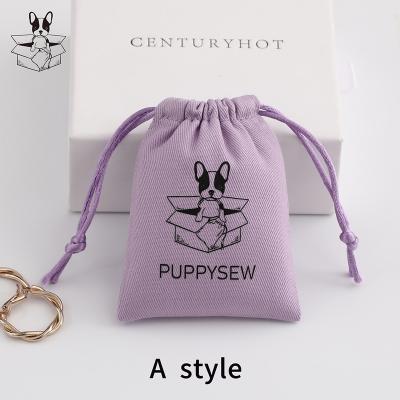 China Purple Morden Jewelry Drawstring Pouches, Luxury Gift Packaging BagsWith Logo Custom Drawstring for sale