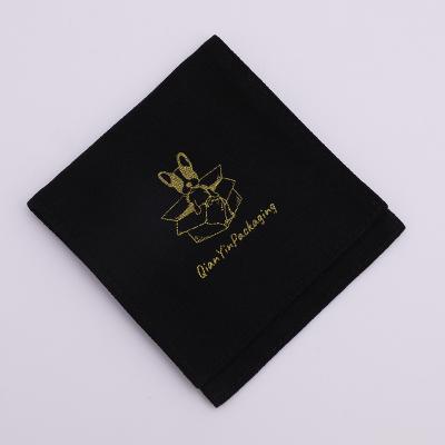 China Snap Button Bag Black Canvas Jewelry Pouch, 6*8cm High Quality Envelope Flap Pouch, Necklace, Earrings Bags With Custom Logo for sale