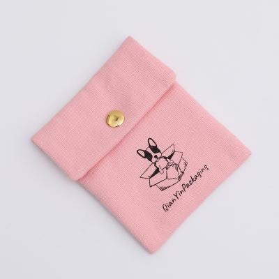 China Snap Button Bag Rose Canvas Jewelry Packaging Bags, Jewelry Snap Bags, Wholesale Custom Hign Quality Jewelry Pouch With Logo Customization for sale