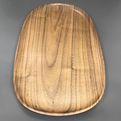 China Top Grade Irregular Shaped Luxury Wood Serving Dish Black Walnut Tray Dish Viable For Wedding Party Dinner Home Restaurant for sale