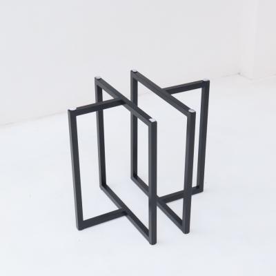 China Eco-Freindly Furniture Industrial Metal Leg Square Tube Black Powder Coated Cold Rolled Steel Table Base for sale