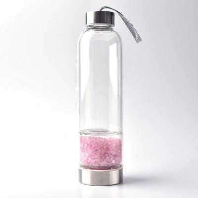 China Wholesale Minimalist Glass Gemstone Crystal Water Drink Bottle Healing Infuser for sale