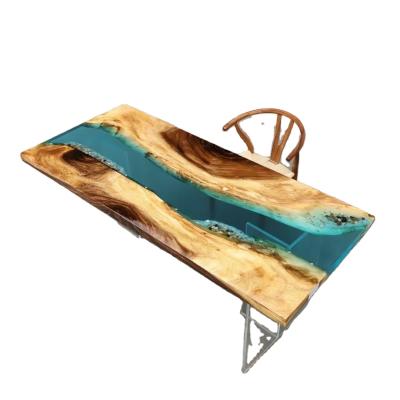 China Other Epoxy Resin River Table Fast Selling Natural Solid Wood Dining Table Top for sale