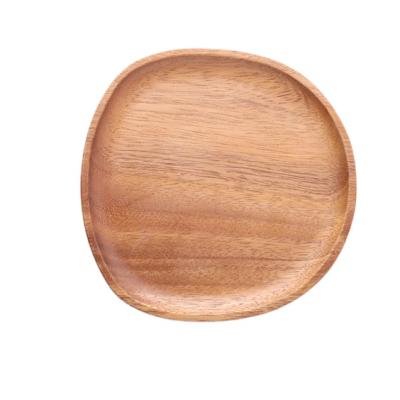 China Minimalist High Quality Irregular Shaped Custom Wooden Tray Wholesale Acacia Dish for sale