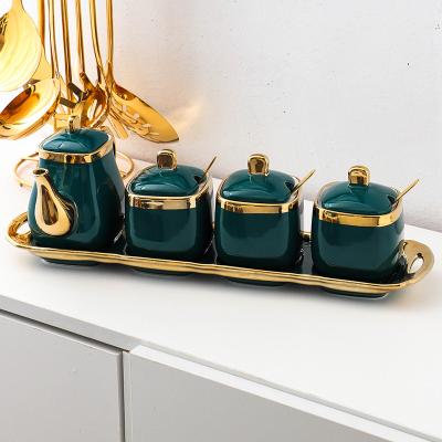 China Nordic Kitchen Cooking Condiment Set Supplies Spice Jars Glass Container Kitchen Condiment Set Seasonings Tools for sale