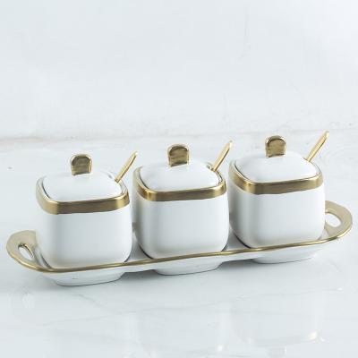 China European Kitchen Cooking Condiment Set Supplies Spice Bangs Glass Container Kitchen Condiment Set Seasonings Tools for sale