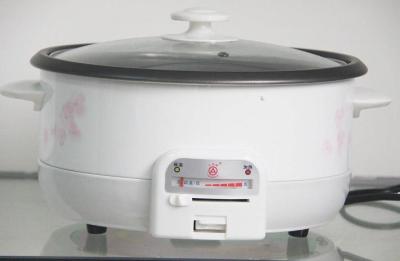 China Flower Tinplate Body Electric Multi Cooker , 220v Multi Purpose Cooker for sale